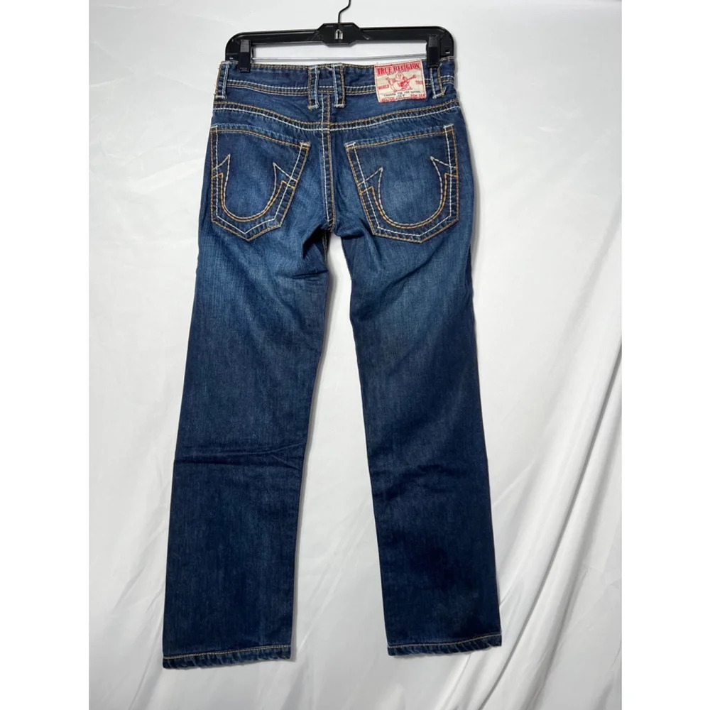 Y2K True Religion Joey Thick Stitch Two Toned Flare Jeans Blue 29‎ - Picture 2 of 9